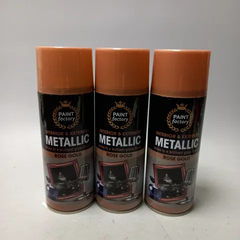 BOX OF 12 PAINT FACTORY METALLIC SPRAY PAINT IN ROSE GOLD