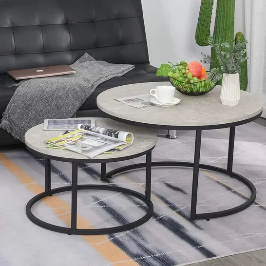 BOXED COTTEN 2 PIECE COFFEE TABLE SET