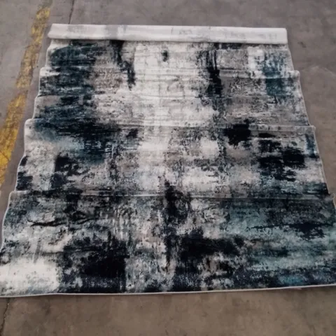 ROUDE BUSH MACHINE WOVEN AQUA/BLUE RUG // SIZE: 160 X 220CM