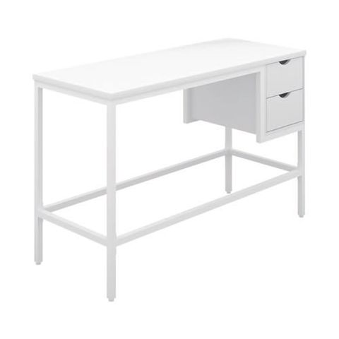 BRAND NEW BOXED COMPUTER DESK, 25MM TOP M17, WHITE METAL SOHODESK1WH