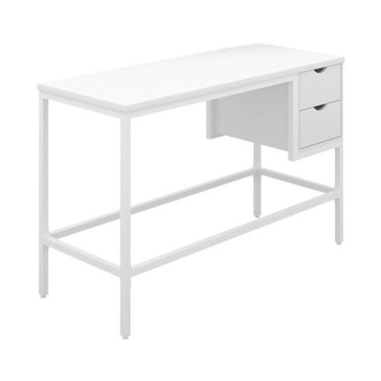 BRAND NEW BOXED COMPUTER DESK, 25MM TOP M17, WHITE METAL SOHODESK1WH