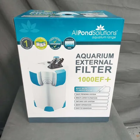 BOXED ALL POND SOLUTIONS AQUARIUM EXTERNAL FILTER 1000EF+ 