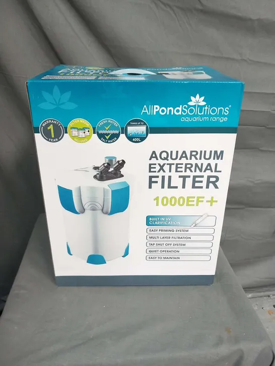 BOXED ALL POND SOLUTIONS AQUARIUM EXTERNAL FILTER 1000EF+ 