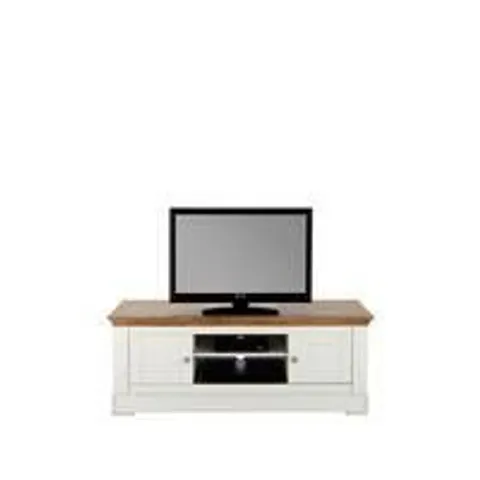 BOXED IDEAL HOME WILTSHIRE CREAM AND OAK EFFECT 2 DOOR TV UNIT (1 BOX)