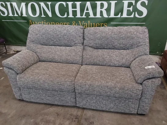 QUALITY BRITISH DESIGNER G PLAN SEATTLE THREE SEATER SOFA REMCO SLATE FABRIC 