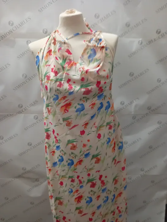 WOMENS DESIGNER PRETTY LAVISH TIE SLIP MIDAXI DRESS SIZE 14