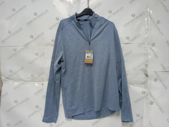 NIKE RUNNING QUARTER ZIP LONG SLEEVE FLEECE IN ICE BLUE - MEDIUM