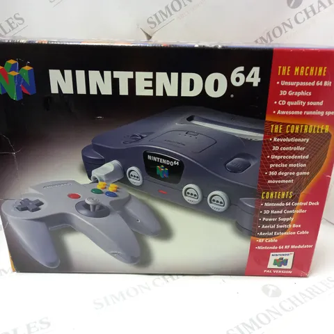 BOXED NINTENDO 64 WITH 3 GAMES