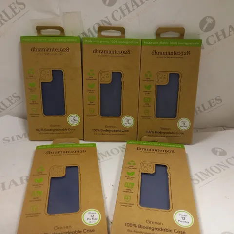 BOX OF 5 GRENAN 100% BIODEGRADEABLE PHONE CASES FOR IPHONE 12 PRO MAX