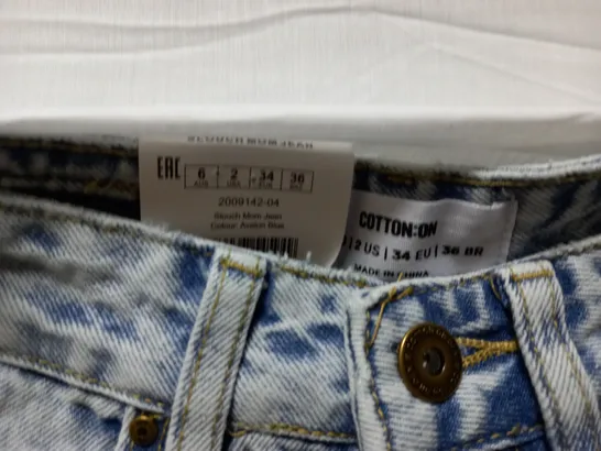 BOX OF APPROX 12 BRAND NEW COTTON:ON SLOUCH MOM JEANS - AVALON BLUE SIZE AUS 6	