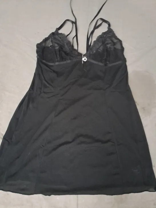 BOX OF APPROXIMATELY 20 ASSORTED UNBRANDED WOMEN'S LINGERIE NIGHTIES IN BLACK (SIZES VARY)