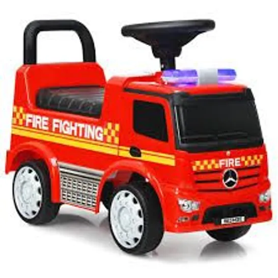 BOXED COSTWAY KIDS RIDE ON FIRE ENGINE LICENSED MERCEDES BENZ PUSH AND RIDE RACER