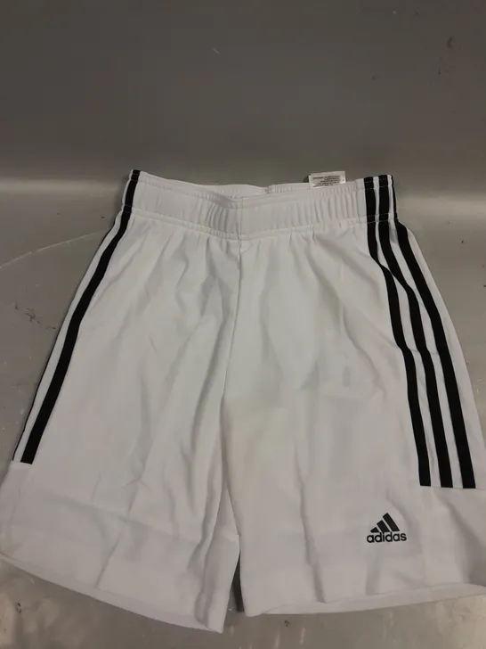 ADIDAS CHILDRENS SPORTS SHORTS IN WHITE - 9-10YRS	