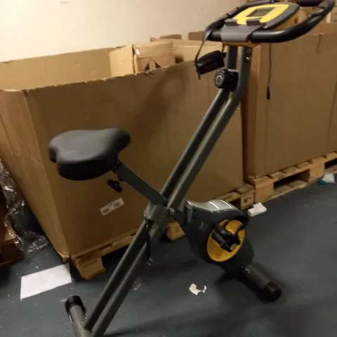 DAVINA FITNESS FOLDING MAGNETIC EXERCISE BIKE, YELLOW [COLLECTION ONLY]