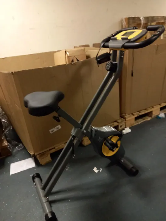 DAVINA FITNESS FOLDING MAGNETIC EXERCISE BIKE, YELLOW [COLLECTION ONLY]