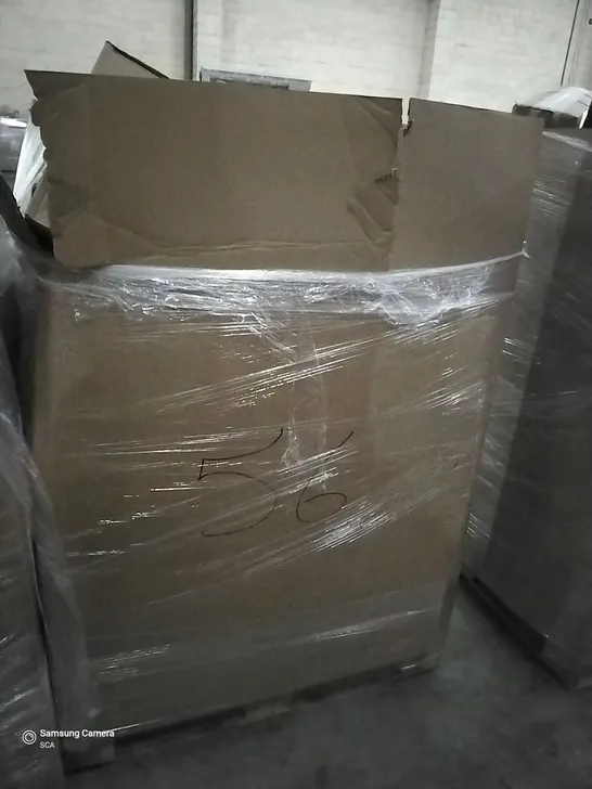 PALLET OF ASSORTED ITEMS INCLUDING VACMASTER, MATTRESS TOPPER, PORTABLE CART, AIRAJ TOOL BAG, AOKEY HOSE REEL, DISH DRAINER