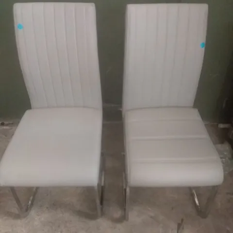 X2 PERTH GREY DINING CHAIR CHROME LEGS