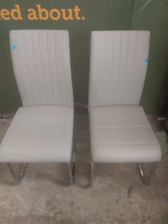 X2 PERTH GREY DINING CHAIR CHROME LEGS