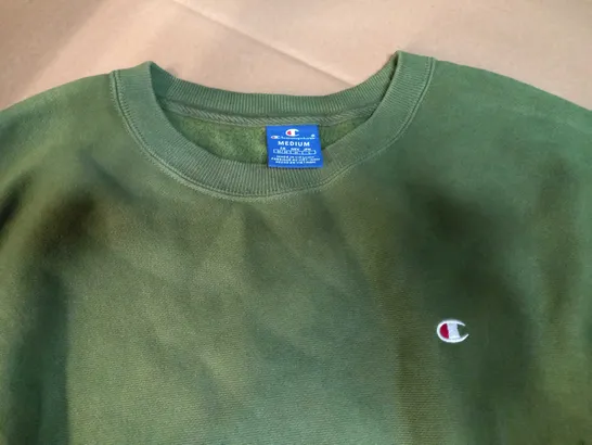 CHAMPION KHAKI/LOGO SWEATER - MEDIUM