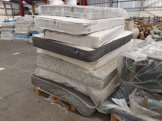 PALLET OF 8X ASSORTED MATTRESSES - VARIOUS SIZES, BRANDS, CONDITIONS 