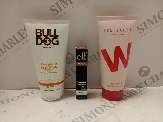 BOX OF APPROXIMATELY 20 ASSORTED COSMETIC ITEMS TO INCLUDE BULLDOG, TED BAKER, E.L.F., ETC