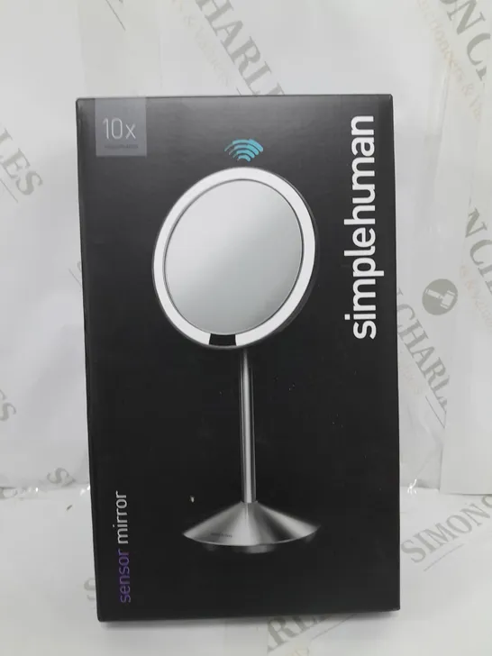 BOXED SIMPLEHUMAN SENSOR MIRROR FOLD BRUSHED 10X MAG