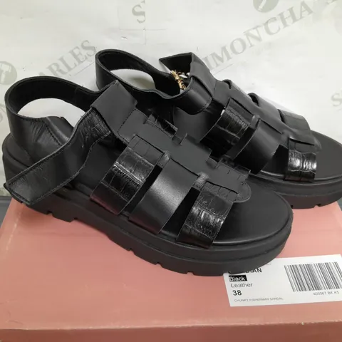 MODO IN PELLE BLACK SANDALS SIZE 38  