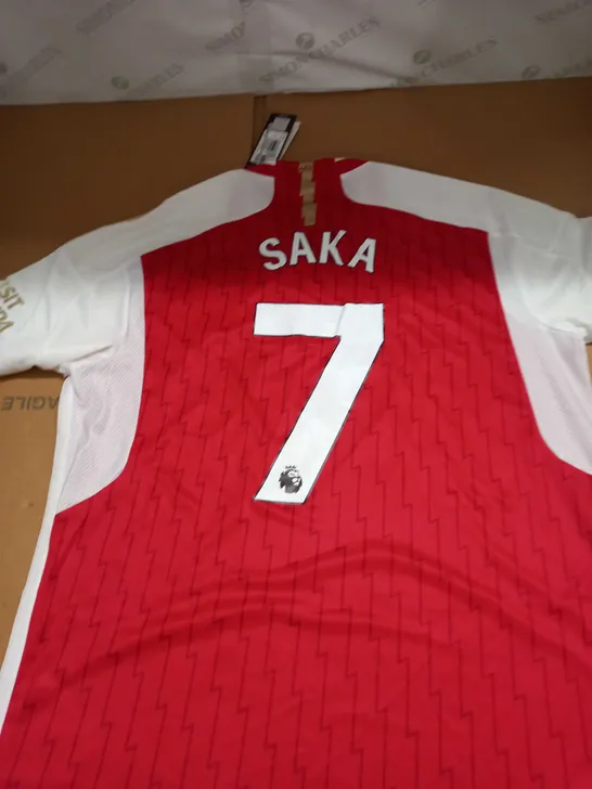 ARSENAL FC HOME SHIRT WITH SAKA 7 ON THE BACK SIZE XL