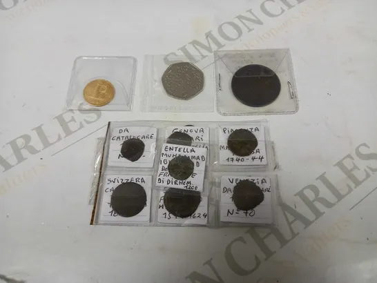 GROUP OF 16 COLLECTABLE COINS FROM VARYING COUNTRIES AND YEARS 