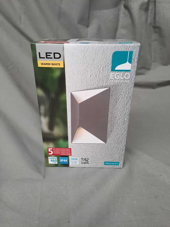 BOXED EGLO OUTDOOR PREDAZZO WALL LIGHT IN WARM WHITE