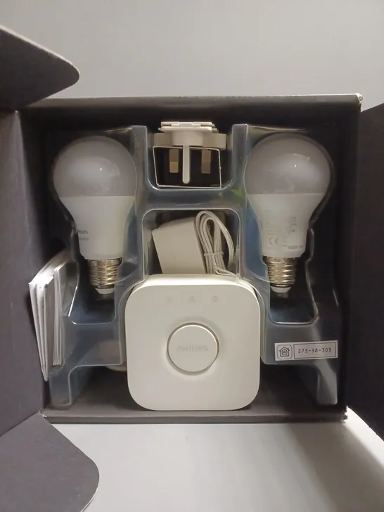 BOXED PHILIPS HUE PERSONAL WIRELESS LIGHTING STARTER KIT 