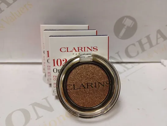 LOT OF 3 CLARINS OMBRE SPARKLE POWDER EYESHADOWS - #102 PEACH GIRL