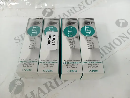 4 BOXED FABULIFT ADVANCED FORMULA SMOOTH AND BRIGHT LIFTING TINTED EYE SERUM 20ML