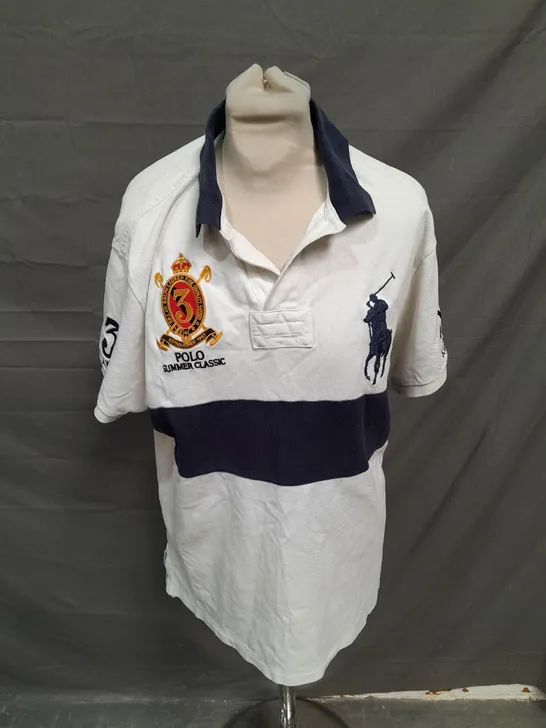 POLO RALPH LAUREN POLO SHIRT IN WHITE - LARGE