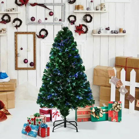 BOXED XMAS PRE-LIT 4FT GREEN PINE ARTIFICIAL TREE