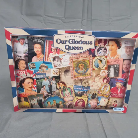 BOXED GIBSON "CELEBRATING OUR GLORIOUS QUEEN" JIGSAW PUZZLE