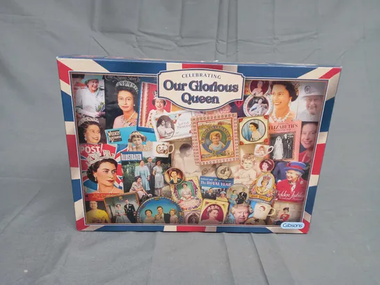 BOXED GIBSON "CELEBRATING OUR GLORIOUS QUEEN" JIGSAW PUZZLE