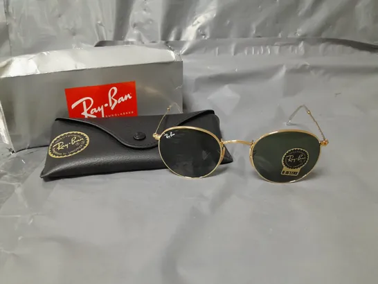 RAY-BAN ROUND 0RB3447 SUNGLASSES - GOLD