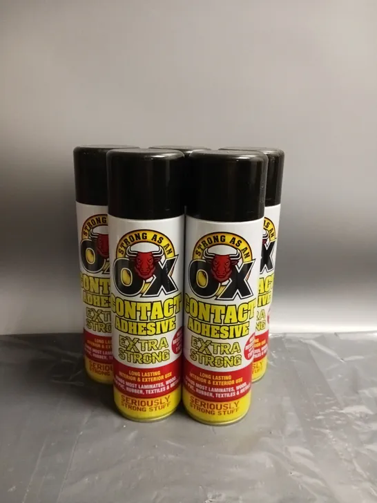 LOT OF 5 STRONG AS AN OX CONTACT ADHESIVE EXTRA STRONG 500ML