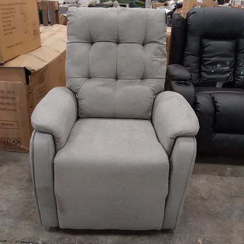 DESIGNER FABRIC ELECTRIC RECLINING ARMCHAIR IN GREY (1 ITEM)