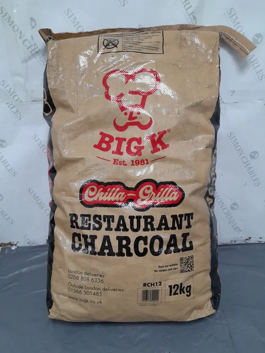 BIG K CHILLA GRILLA RESTAURANT CHARCOAL 12KG