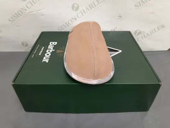 BOXED PAIR OF BARBOUR SIMONE SLIPPERS IN PINK UK SIZE 6