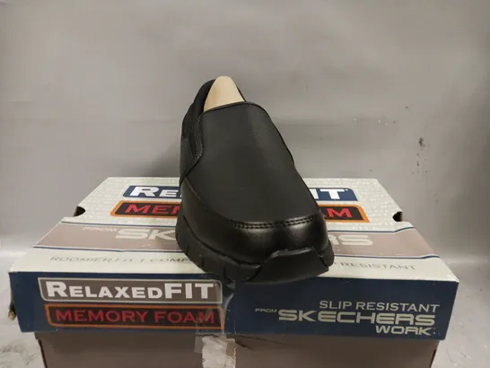 SKETCHERS WORKWEAR NAMPA SLIP ON PLIMSOLL - BLACK - SIZE 5