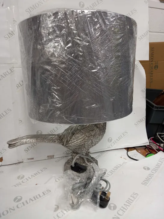 ALISON CORK ANIMAL TABLE LAMP - SILVER PHEASANT