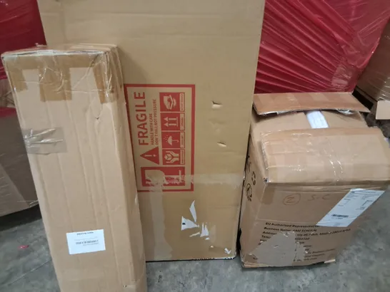 PALLET OF ASSORTED HOUSEHOLD ITEMS TO INCLUDE KITCHEN SINK, OFFICE CHAIR AND TOPFUND