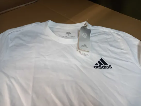 ADIDAS WHITE/LOGO TEE - SMALL