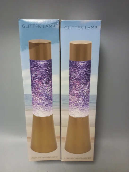 LOT OF 15 COLOUR CHANGING GLITTER LAMPS / COLLECTION ONLY