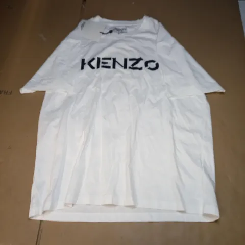 KENZO BLACK LOGO ON WHITE SHIRT - XL