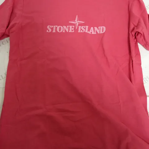 STONE ISLAND PINK T-SHIRT  - MEDIUM