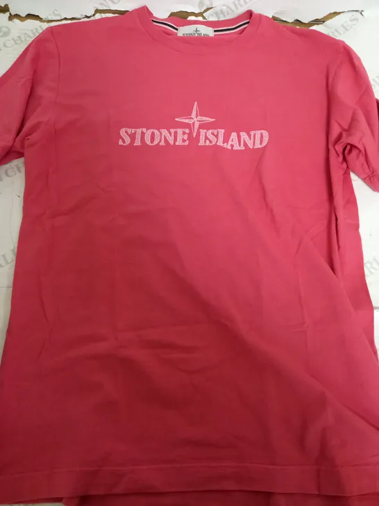 STONE ISLAND PINK T-SHIRT  - MEDIUM